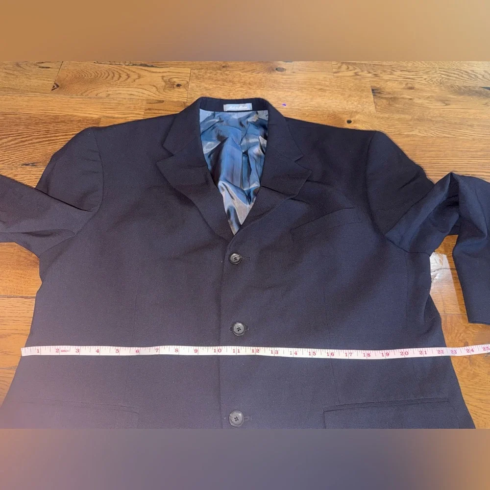 Oscar de la Renta. Wool Suit Jacket. Black. Size 44 Short.